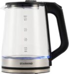 Чайник Starwind SKG5778 2л. 2000Вт черный/прозрачный корп.:стекло