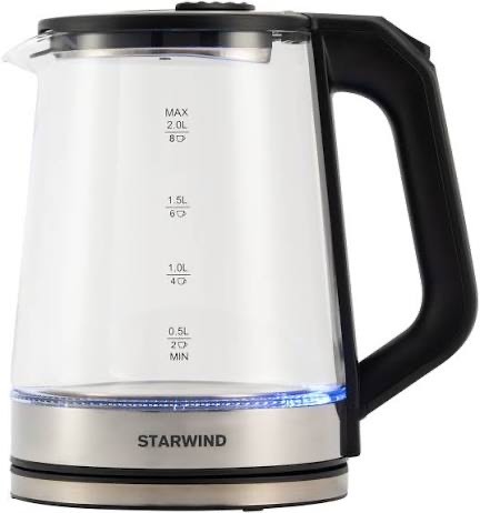 4dbb941005f4e0f6d9043a8d6efecdc9.jpg Чайник Starwind SKG5778 2л. 2000Вт черный/прозрачный корп.:стекло