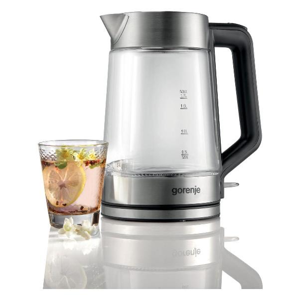 5382c3b6b8a4fe2b6398c43760a53ec2.jpg Чайник Gorenje K17GED 1.7л. 2200Вт нержавеющая сталь корп.:стекло/металл/пластик