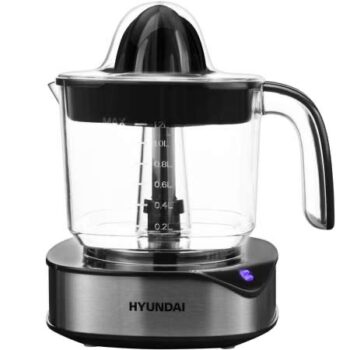 Соковыжималка цитрусовая Hyundai HY-JC4123 30Вт рез.сок.:1200мл. черный/нержавеющая сталь