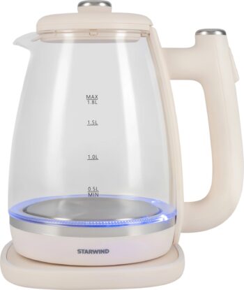 Чайник Starwind SKG4042 1.8л. 1800Вт слоновая кость корп.:стекло
