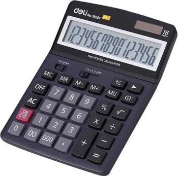 Калькулятор настольный Deli E39259 черный 16-разр.