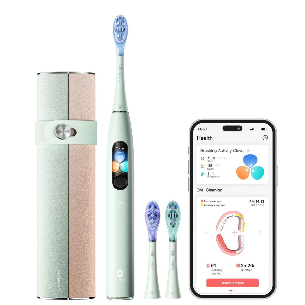 603602d0d580348a78b0f26b20fe8f2b.jpg Зубная щетка электрическая Oclean X Ultra S V8100 зеленый