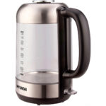 Чайник Hyundai HYK-G4034 1.8л. 2200Вт черный/прозрачный корп.:стекло/пластик