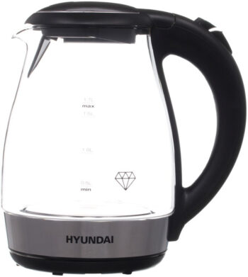 Чайник Hyundai HYK-G2030 1.7л. 2200Вт черный корп.:стекло/пластик