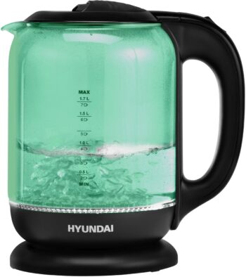 Чайник Hyundai HYK-G2807 1.7л. 2200Вт бирюзовый/черный корп.:стекло