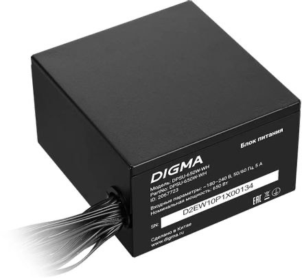 76e3ae85210029a10fb8034e8fa58336.jpg Блок питания Digma ATX 650W DPSU-650W-WH 80+ white (20+4pin) APFC 120mm fan 6xSATA RTL