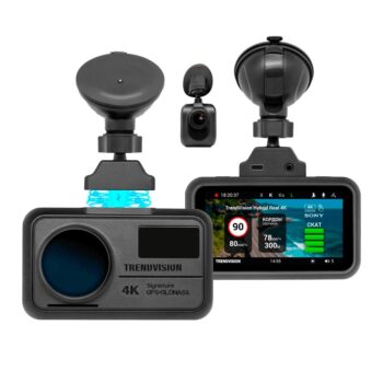 Видеорегистратор с радар-детектором TrendVision Hybrid Signature Real 4K 2CH черный 2160p 170гр. GPS