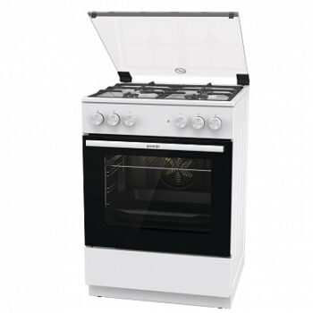 Плита Комбинированная Gorenje GK6A44WF белый (стеклянная крышка) реш.чугун