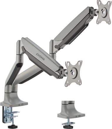 8ed7b6b625e2930abba90dcced72ff15.jpg Кронштейн для мониторов ЖК Digma D-MM302D серый 17"-35" макс.15кг крепление к столешнице поворот и н