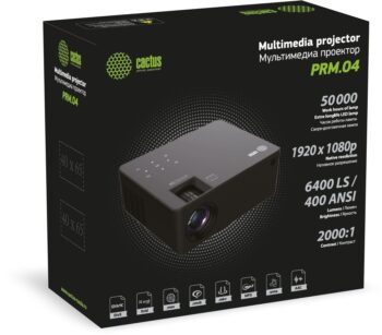 Проектор Cactus CS-PRM.04B.WUXGA-A LCD 6400Lm LS 400Lm ANSI 2000:1 (50000час) 2xUSB typeA 3xHDMI 2.5