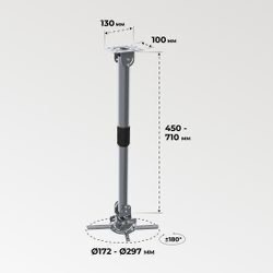Кронштейн для проектора Cactus CS-VM-PR16L-AL сереб потолочный поворот и наклон мин 45 макс 71см мак