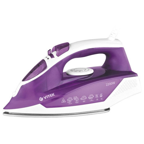 9867e80ee6b0304dfa28421f1b148ae4.jpg Утюг Vitek VT-8308 2200Вт фиолетовый/белый