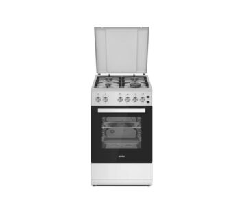 Плита Газовая Simfer F56GG42025 серый/черный (металлическая крышка) реш.чугун