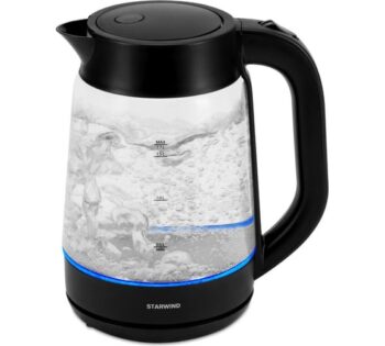Чайник Starwind SKG4030 1.7л. 2200Вт черный корп.:стекло/пластик