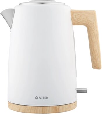 Чайник Vitek VT-1154 1.7л. 2200Вт белый/дерево корп.:металл/пластик