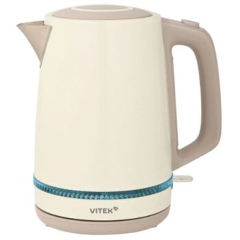 Чайник Vitek VT-WK1066 1.7л. 2200Вт бежевый/коричневый корп.:металл/пластик