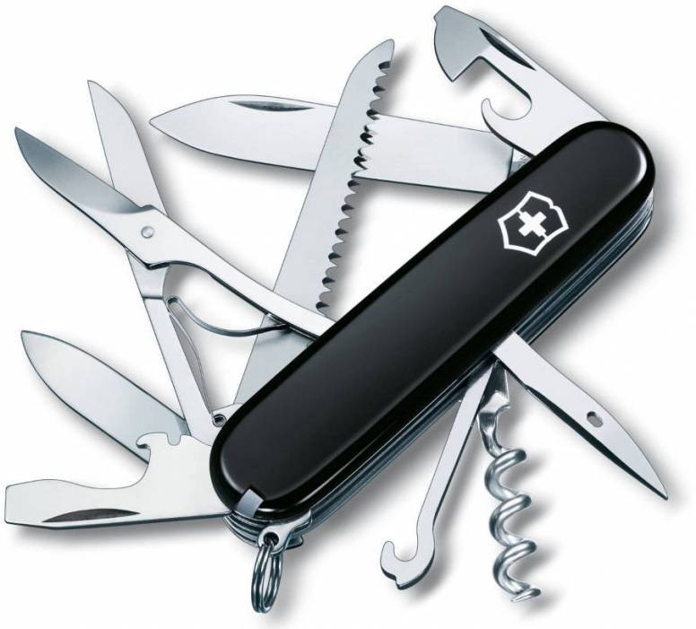 da2a71b5c44d60097fa0c1d89992d49b.jpg Нож перочинный Victorinox Huntsman (1.3713.3) 91мм 15функц. черный карт.коробка