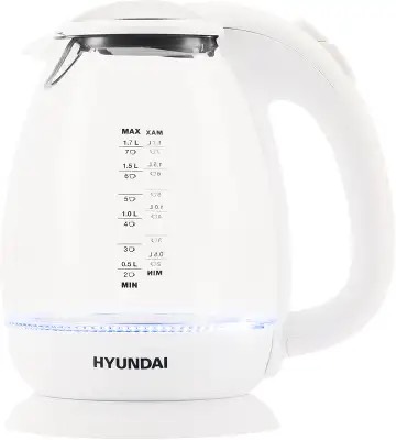 dba55528f276031895f400c0267bdd00.jpg Чайник Hyundai HYK-G3805 1.7л. 2200Вт белый/прозрачный корп.:стекло