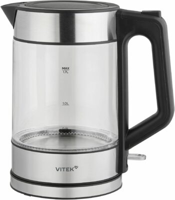 Чайник Vitek VT-WK1013 1.7л. 2200Вт черный корп.:стекло