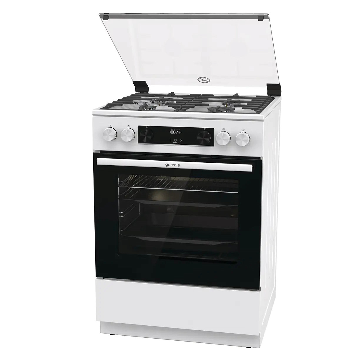e5ca6ae3f36cae03a884c44c89ae2003.jpg Плита Газовая Gorenje GGI6C21WF белый (стеклянная крышка) реш.чугун