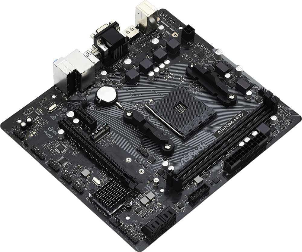 e8da048eb6f3d8037e64140b4cd4b498.jpg Материнская плата Asrock A520M-HDV Soc-AM4 AMD A520 2xDDR4 mATX AC`97 8ch(7.1) GbLAN RAID+VGA+DVI+HD