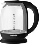 Чайник Hyundai HYK-S3809 1.7л. 2200Вт черный корп.:стекло/пластик