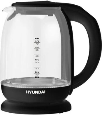 Чайник Hyundai HYK-S3809 1.7л. 2200Вт черный корп.:стекло/пластик